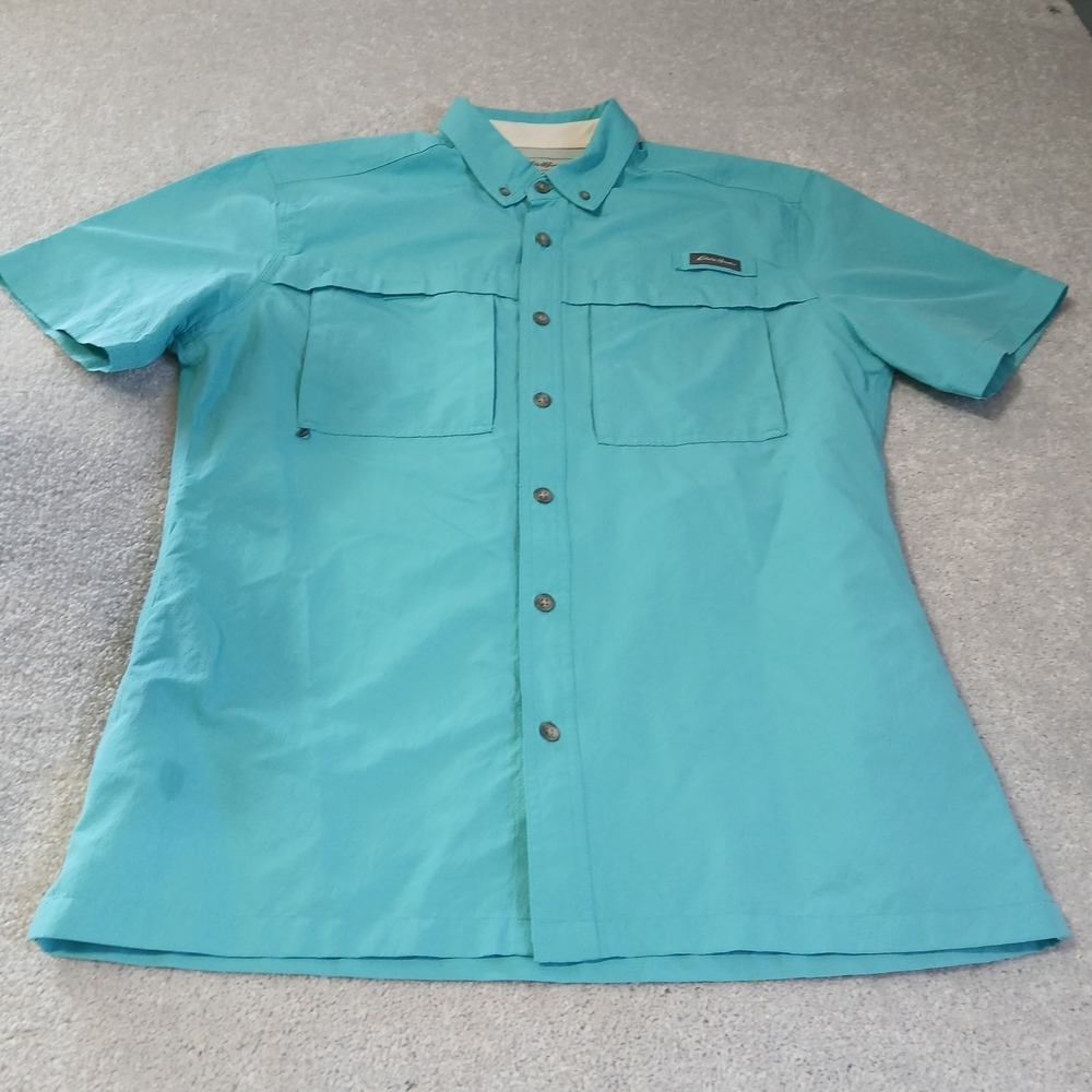 Ripstop Guide button-down Men's Eddie Bauer Medium short sleeve shirt Fishing